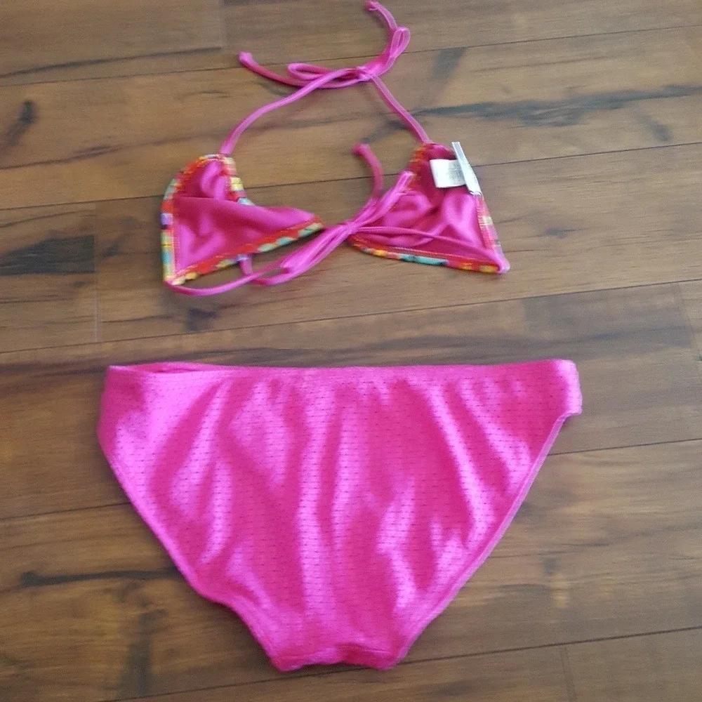 Thakoon‎ for Target Pink Abstract Floral Triangle Bikini Set Small